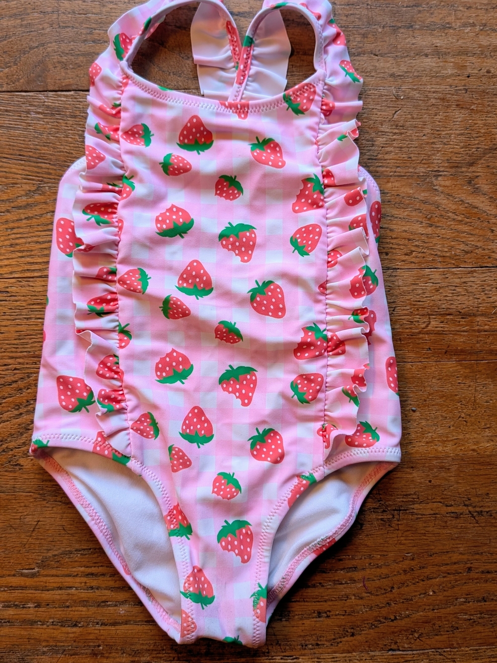 Zara Baby Pink Strawberry-Print One-Piece Swimsuit, 12-24 Months